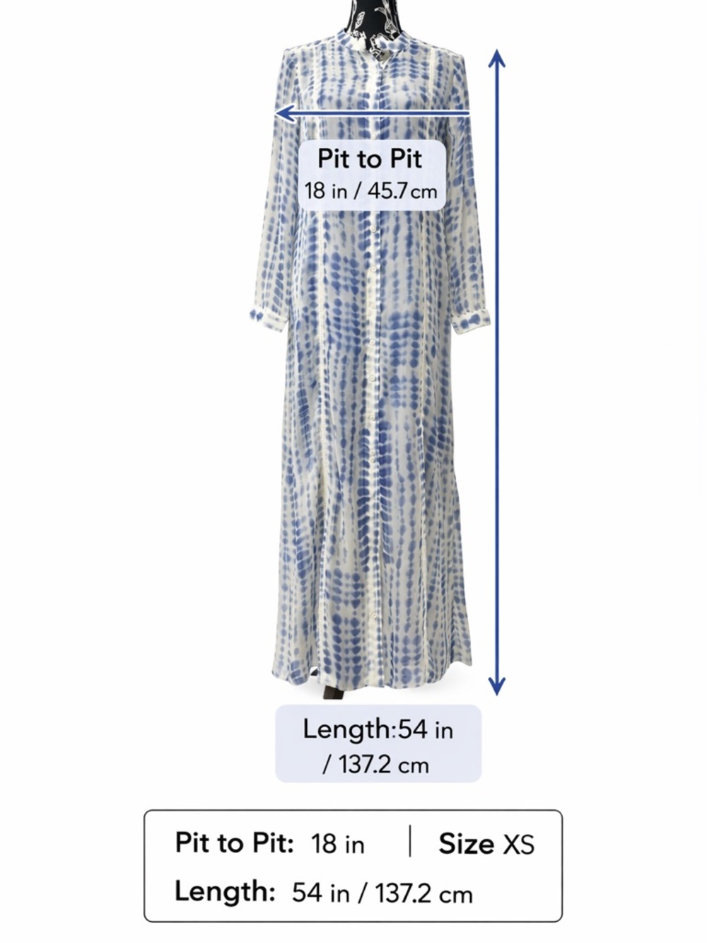Soft Surroundings Sheer Maxi Dress w Slip XS Blue White Button Front Resort Boho - Picture 2 of 15